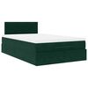 vidaXL Ottoman Bed with Mattress & LEDs Dark Green 120x200cm Velvet