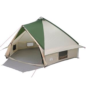 vidaXL Teepee Tent 10-Person 10-Person Green and White