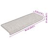 vidaXL Stair Mats Self-adhesive Sisal-Look 15 pcs 65x21x4 cm Platina