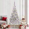 vidaXL Artificial Pre-lit Christmas Tree Silver 210 cm PET