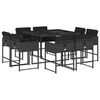 vidaXL 9 Piece Garden Dining Set with Cushions Black Poly Rattan