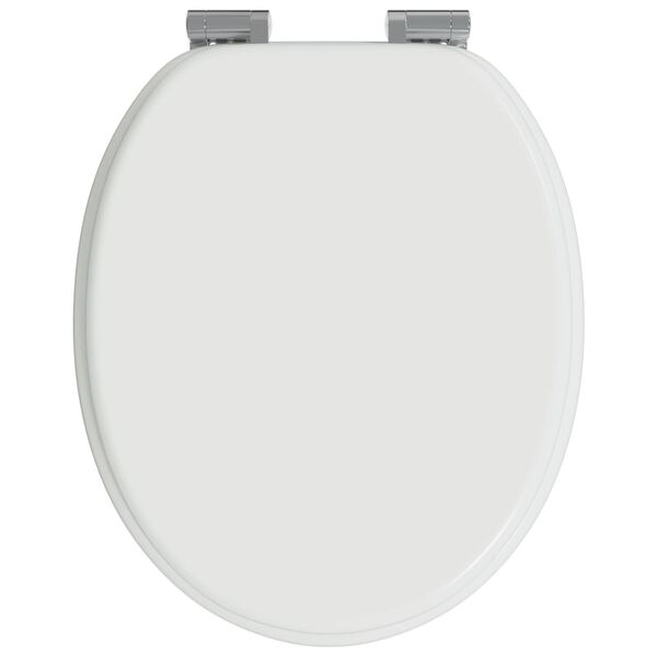 vidaXL Soft-Close Toilet Seat White 44 x 38 cm MDF board