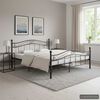 vidaXL Bed Frame without Mattress Black Metal 180x200 cm Super King