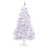 vidaXL Artificial Hinged Christmas Tree White 240 cm PVC and Steel