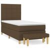 vidaXL Box Spring Bed with Mattress Dark Brown 90x200 cm Fabric