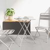 vidaXL Garden Table Folding Beige 55 x 55 x 73 cm Powder-coated Steel