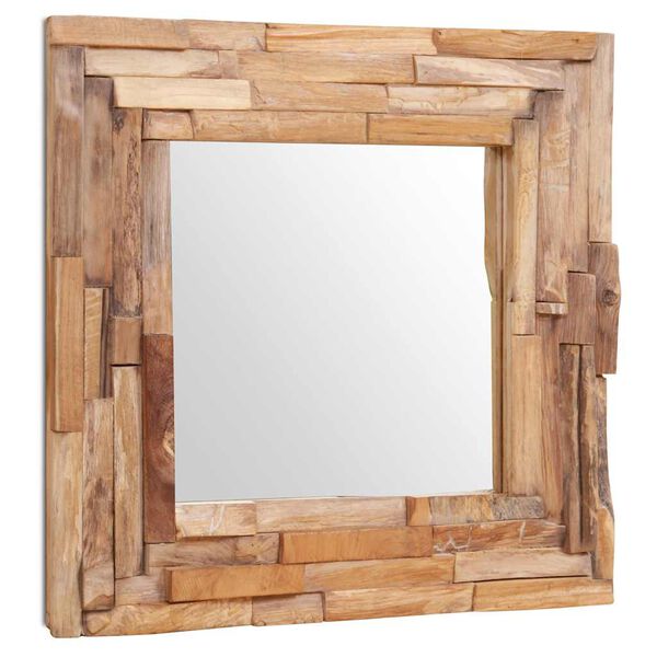 vidaXL Decorative Mirror Teak 60x60 cm Square