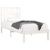 vidaXL Bed Frame without Mattress White Solid Wood Single