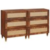 vidaXL Sideboard Set 2 pcs Brown 60 x 33.5 x 75 cm Solid Mango Wood
