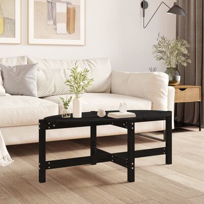 vidaXL Coffee Table Black 118x63x45 cm Solid Wood Pine