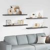 vidaXL Floating Wall Shelves 4 pcs High Gloss Grey 120x23.5x3.8 cm MDF