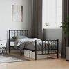 vidaXL Metal Bed Frame without Mattress with Footboard Black 80x200cm