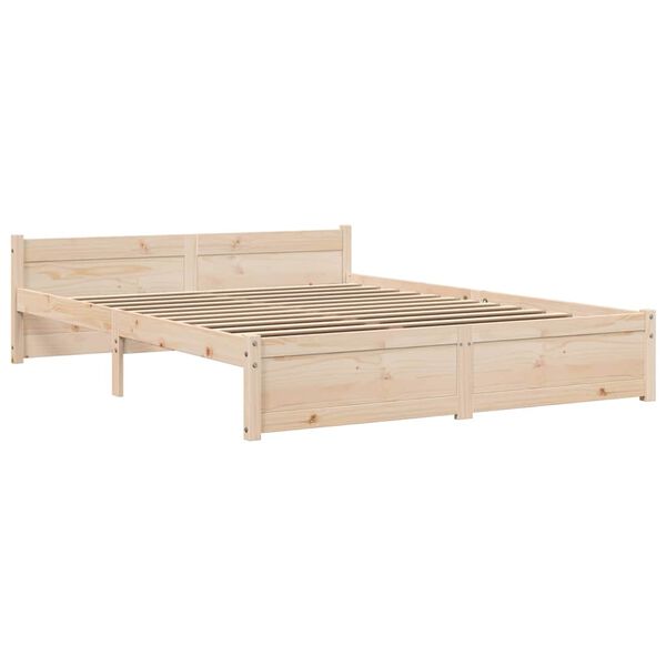 vidaXL Bed Frame without Mattress Solid Wood 135x190 cm Double Double