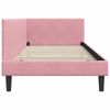 vidaXL Corner Bed Frame with Headboard Pink 90 cm x 200 cm Velvet