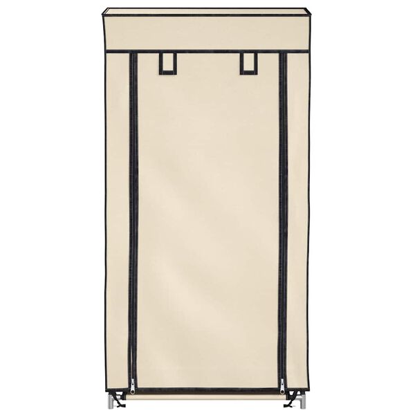 vidaXL Shoe Cabinet with Cover Cream 58x28x106 cm Fabric