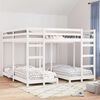 vidaXL Triple Bunk Bed Frame White 200 x 200 cm Solid Pine Wood