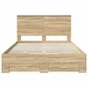 vidaXL Bed Frame with Drawer Sonoma Oak 135 x 190 cm Engineered Wood