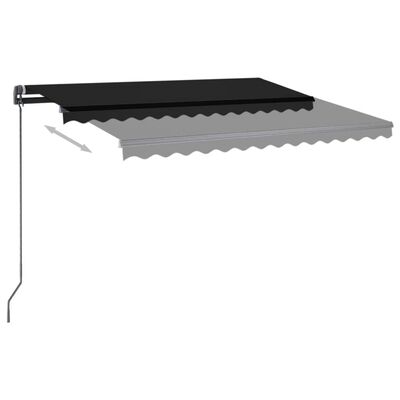 vidaXL Automatic Awning with LED & Wind Sensor 3x2.5 m Anthracite