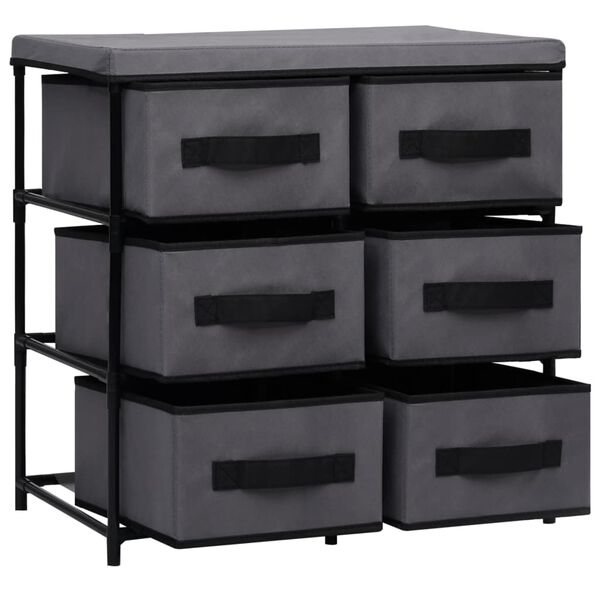 vidaXL Storage Cabinet with 6 Drawers 55x29x55 cm Grey Steel