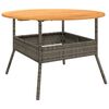 vidaXL Garden Table with Acacia Wood Top Grey &Oslash;110x71 cm Poly Rattan