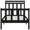 vidaXL Bed Frame without Mattress Black Solid Wood Pine 100x200 cm