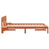 vidaXL Bed Frame with Headboard Wax Brown 140 x 200 cm Solid Pine Wood