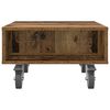 vidaXL Side Table with Wheels Old Wood 50.5 x 50 x 30 cm