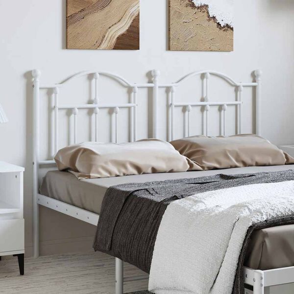 vidaXL Metal Headboard White 150 cm