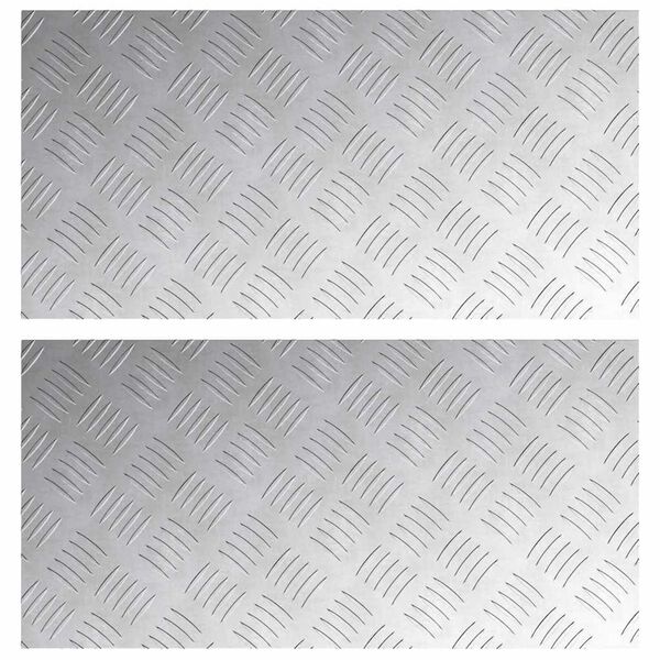 vidaXL Stair Tread Rectangular 2 pcs Silver 60 x 30 cm Aluminium
