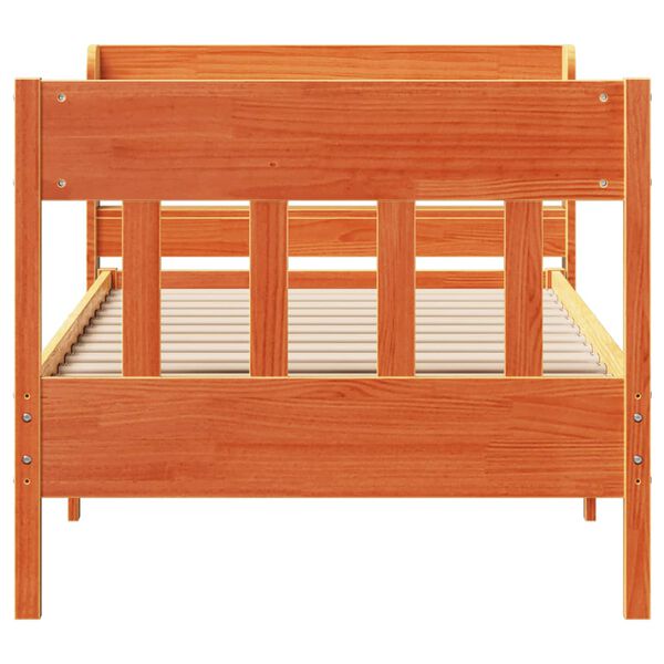 vidaXL Bed Frame without Mattress Wax Brown 100x200 cm Solid Wood Pine