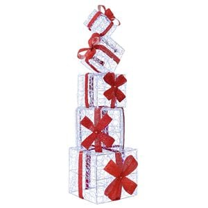 vidaXL Gift Box Christmas Decoration 5 pcs 125 LEDs Cold White
