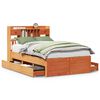 vidaXL Bookcase Bed without Mattress Wax Brown 135x190 cm