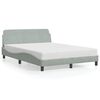 vidaXL Bed Frame "Dover" Light Grey 135x190 cm Double Velvet
