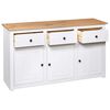 vidaXL Sideboard White 135x40x80 cm Solid Pinewood Panama Range
