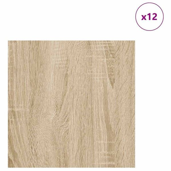 vidaXL Decor Panels 12 pcs Sonoma oak 30 x 30 x 0.3 cm Engineered wood