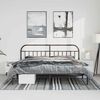 vidaXL Metal Bed Frame without Mattress with Headboard Black 183x213cm