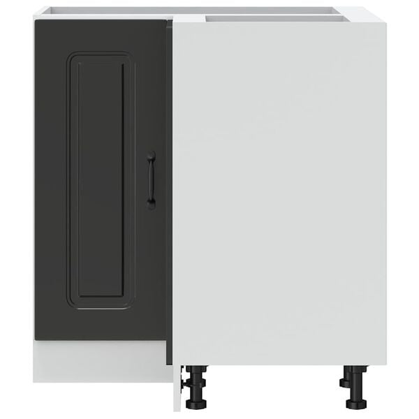 vidaXL Kitchen Corner Base Cabinet Kalmar Black Engineered Wood