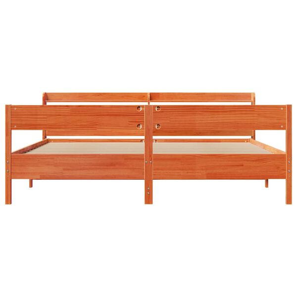vidaXL Bed Frame without Mattress Wax Brown 180x200 cm Super King Solid Wood Pine