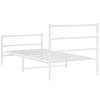 vidaXL Metal Bed Frame without Mattress with Footboard&nbsp;White 100x190cm