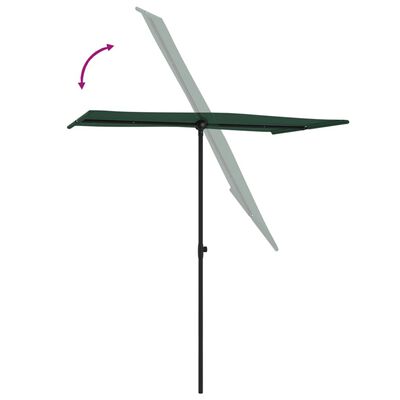 vidaXL Outdoor Parasol with Aluminium Pole 180x110 cm Green