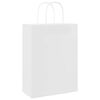 vidaXL Paper Bags 50 pcs with Handles White 26x12x35 cm