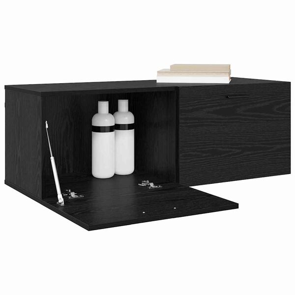 vidaXL Wall-Mounted Cabinet Wall-mounted Black Oak 100 x 36.5 x 35 cm