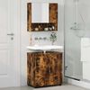 vidaXL Bathroom Furniture Set 2 pcs Smoked Oak Engineered wood & Metal