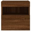 vidaXL TV Wall Cabinet with LED Lights Brown Oak 40x30x40 cm
