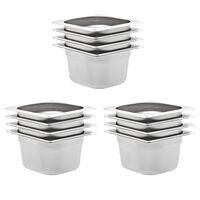 vidaXL Gastronorm Containers 12 pcs GN 1/6 100 mm Stainless Steel