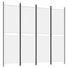 vidaXL 4-Panel Room Divider White 200x180 cm Fabric