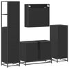 vidaXL 4&nbsp;Piece Bathroom Furniture Set&nbsp;Black Engineered Wood