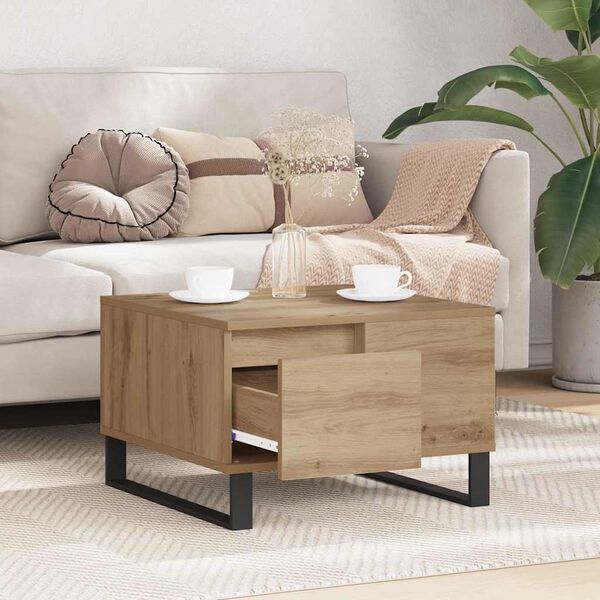 vidaXL Coffee Table Artisan Oak 55 x 55 x 36.5 cm Engineered Wood