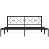 vidaXL Metal Bed Frame without Mattress with Headboard Black 180x200cm