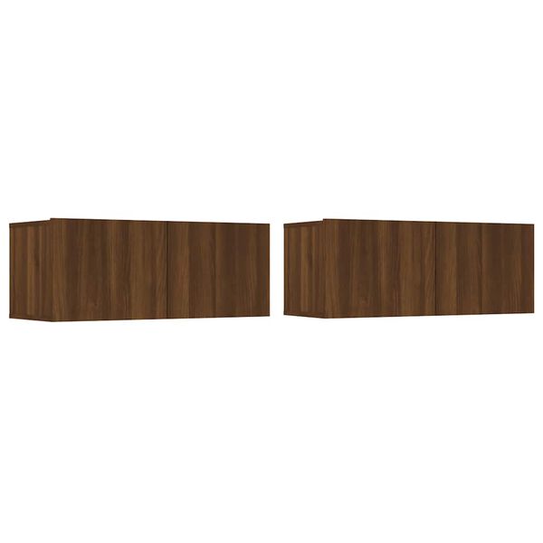 vidaXL TV Cabinets 2 pcs Brown Oak 80x30x30 cm Engineered Wood